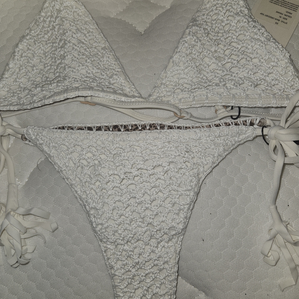 White Textured Bikini Set